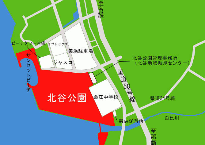 北谷公園 公園施設配置図