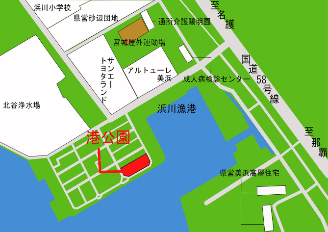 港公園 公園施設配置図